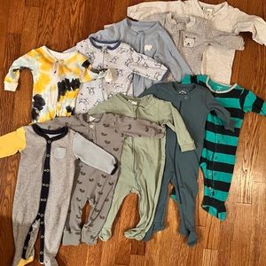 Bundle of 10 pajamas for baby boy! GUC.